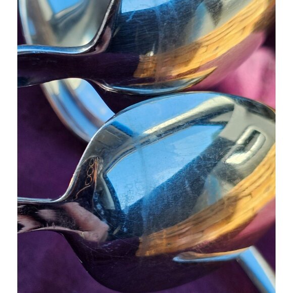 4 Escapade by Dansk Oval Soup Spoons 6" plain rounded end vtg minimalist MCM - Picture 3 of 7